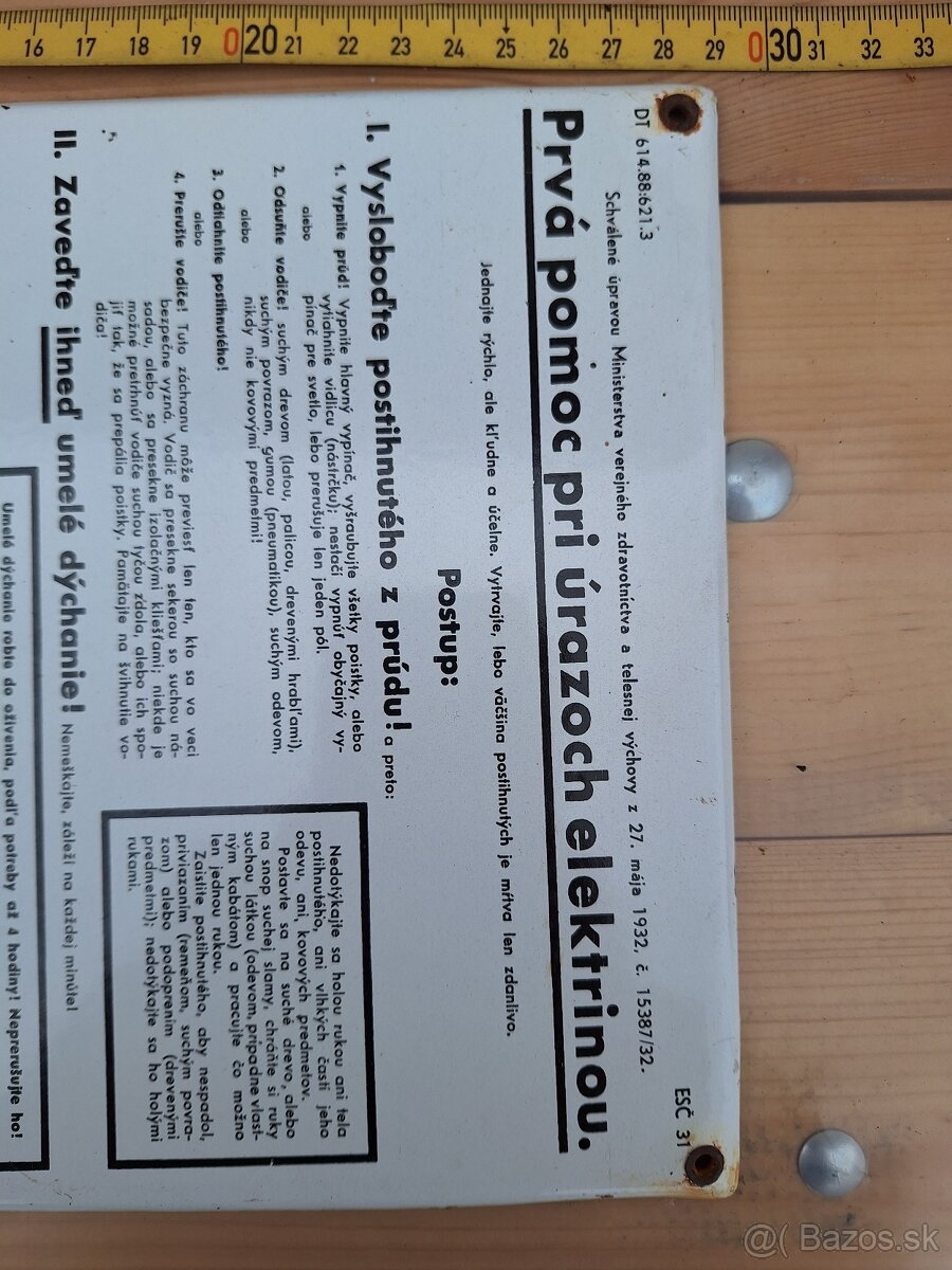 Smaltovaná tabula prvá pomoc - 3