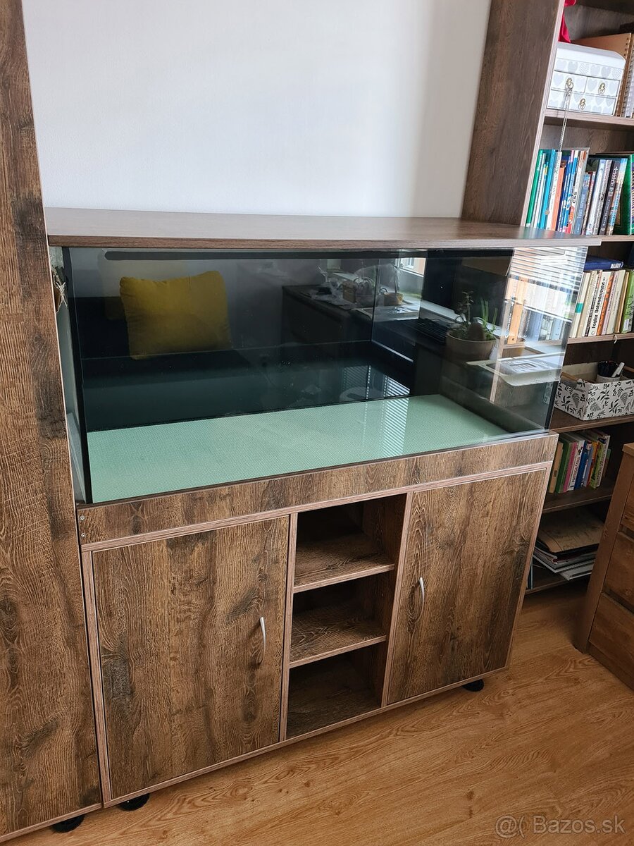 Predám nepoužívané akvárium 120x55x50cm so skrinkou a štrkom - 3