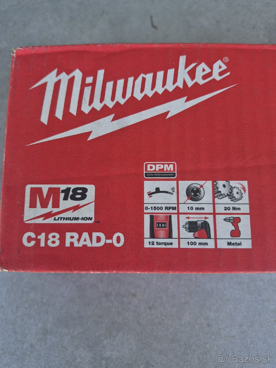 Milwaukee vŕtací skrutkovač M18 - 3