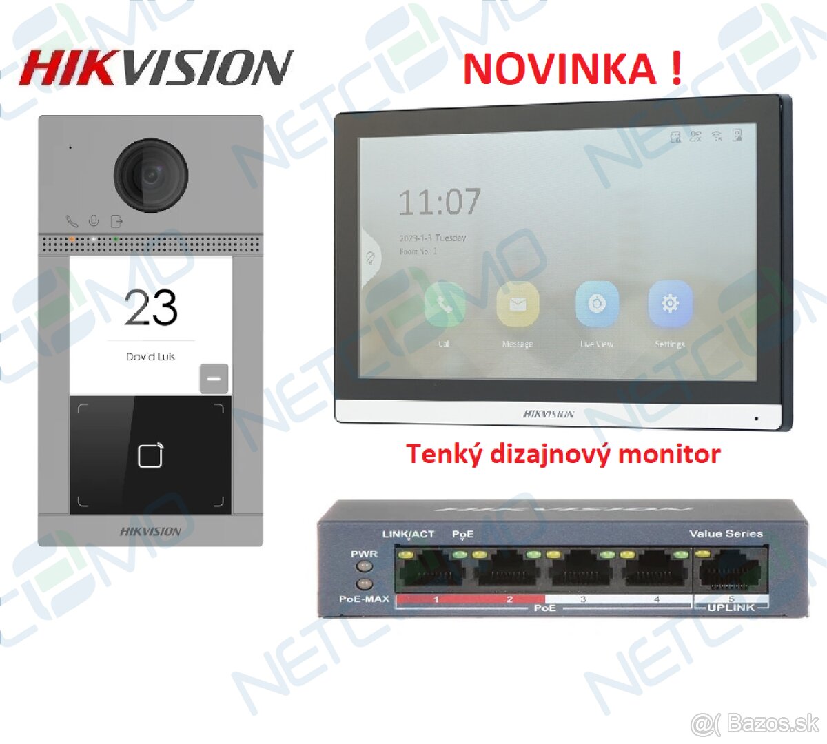 Videovrátnik Hikvision DS-KV8113-WME1 s novým typom monitora - 3