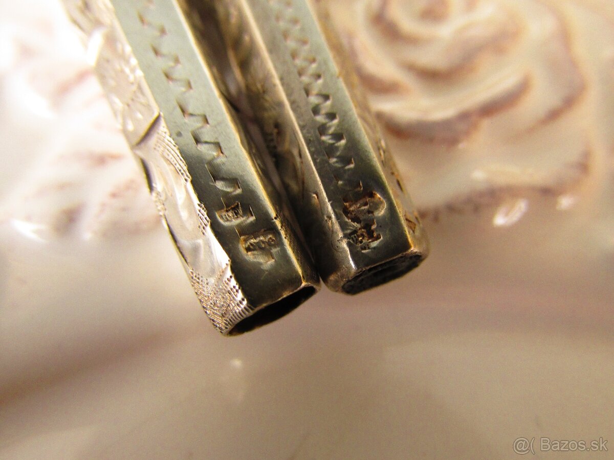 Dve staré strieborné cigaretové špičky, Ag 900 - 3