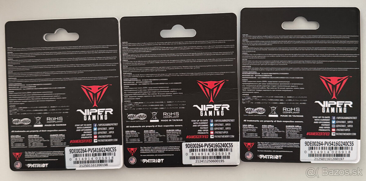 Patriot Viper Steel, 3x 16GB, 2400MHz, SO-DIMM DDR4 - 3