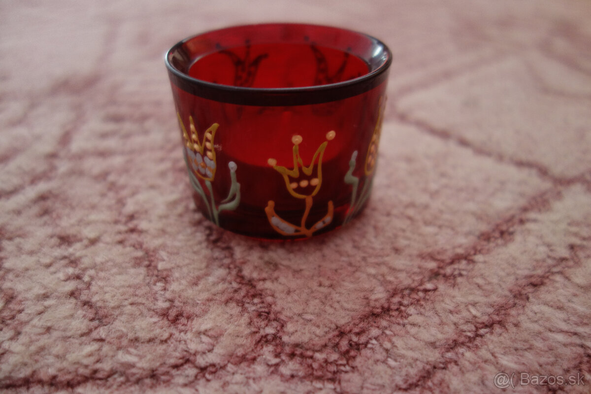 Svietnik na čajovú sviečku červený - 3