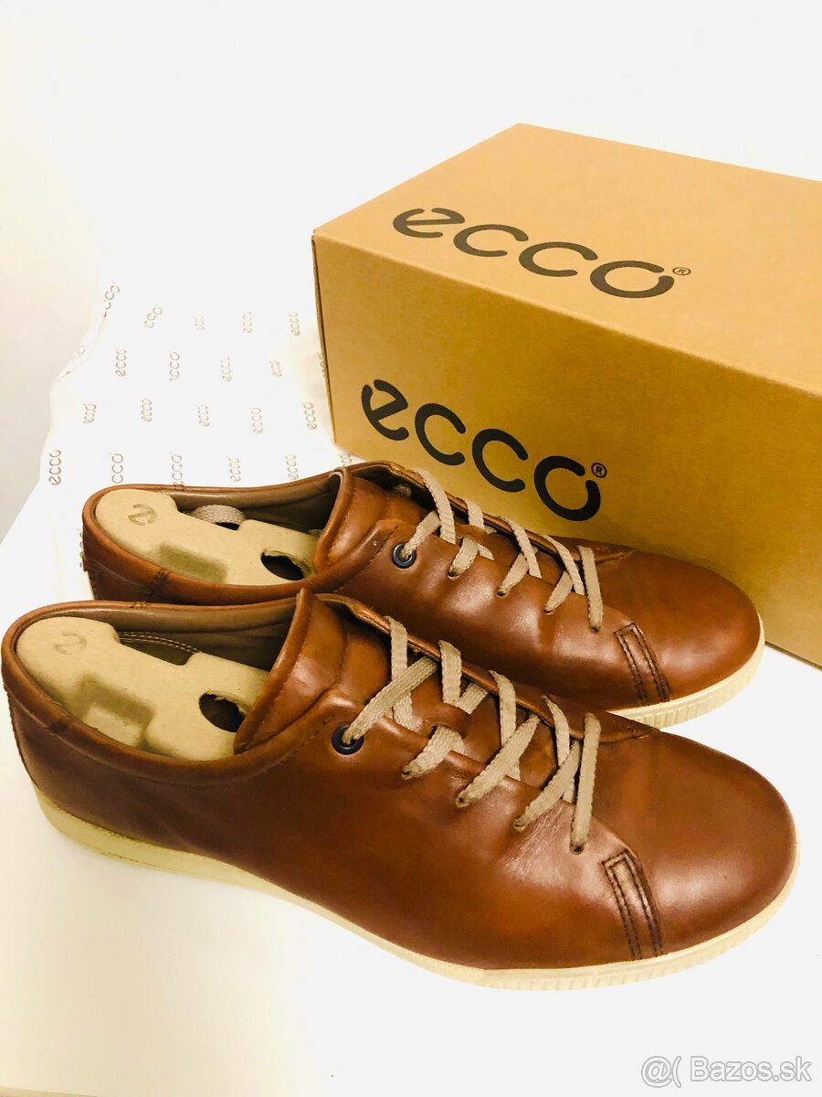 Kožené topánky Ecco Soft cognac premium - 3