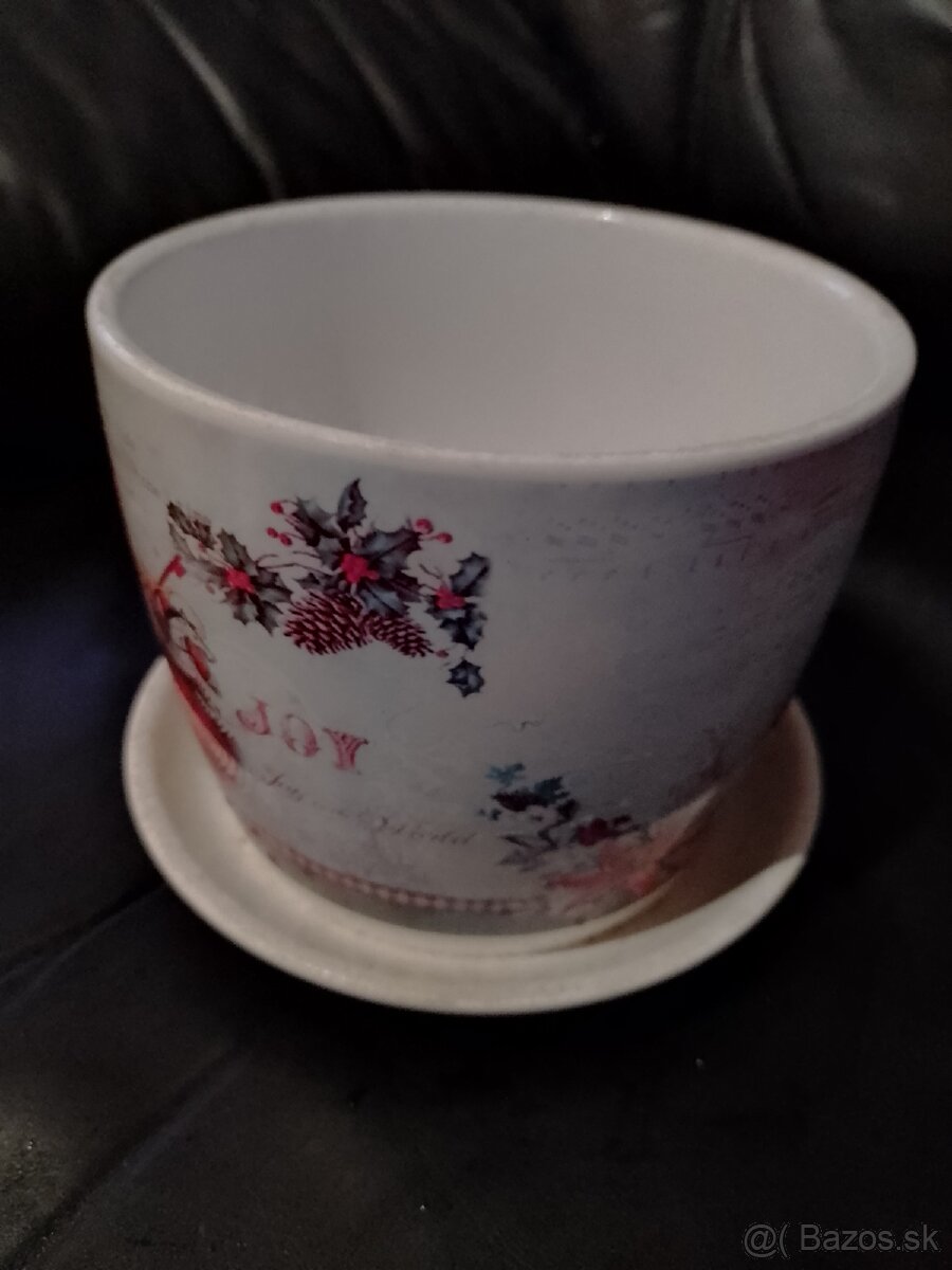 Kvetináč s vianočným motívom. - 3