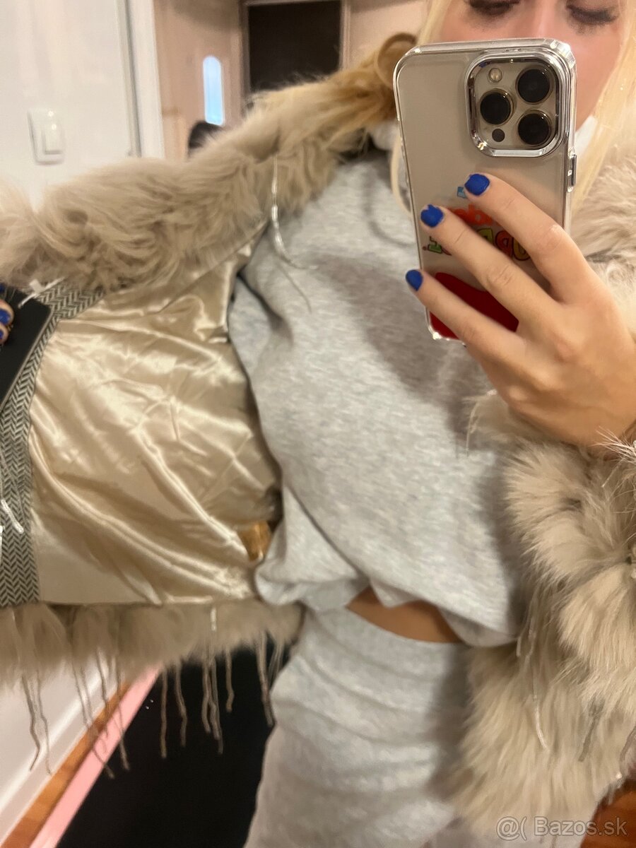 Béžový pravý kožúšok z líšky - 3