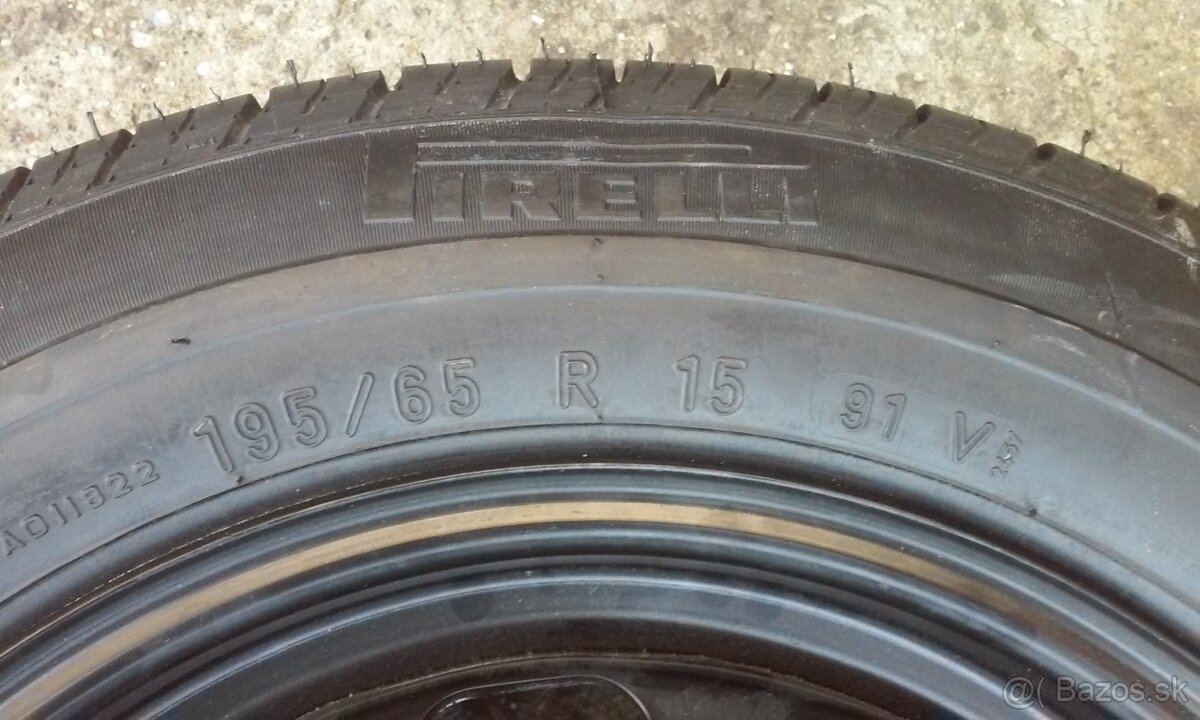 originál Volkswagen REZERVA plech disk 6Jx15 5x100 a pneu - 3