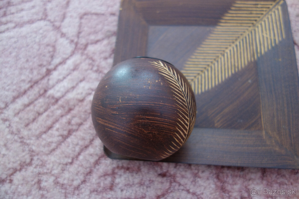 Drevený svietnik s táckou - 3