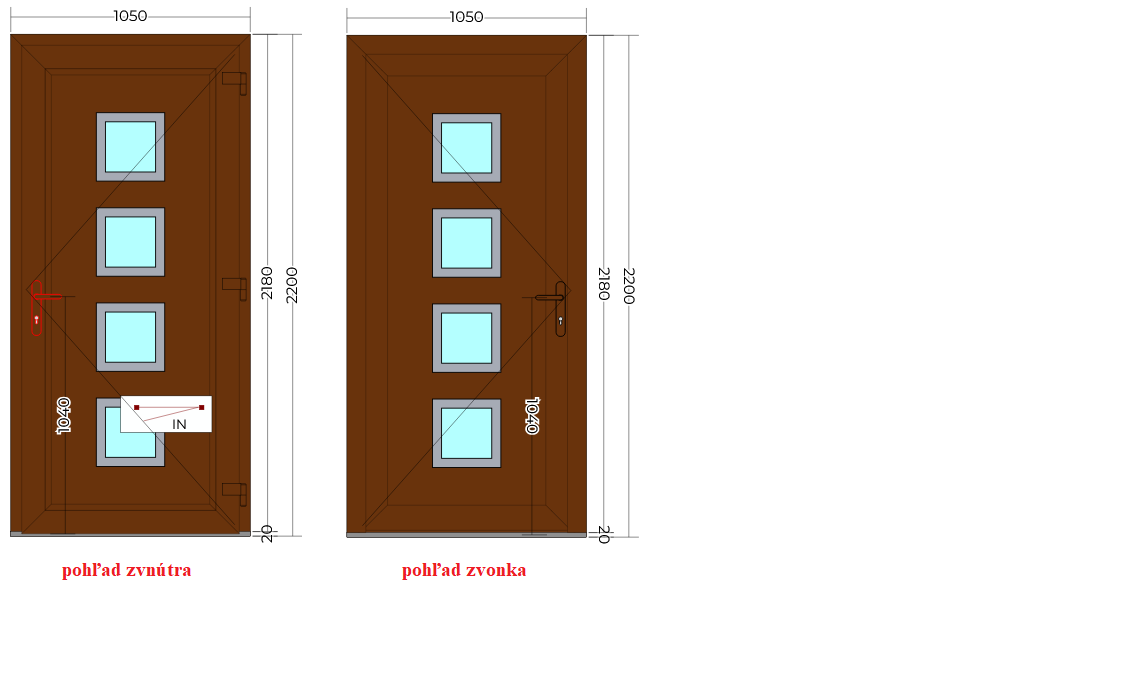 Vchodové dvere 1050x2200 - 3