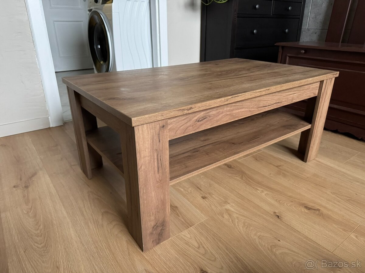 Konferenčný stôl 100x60 cm - pevný, imitácia dreva - 3