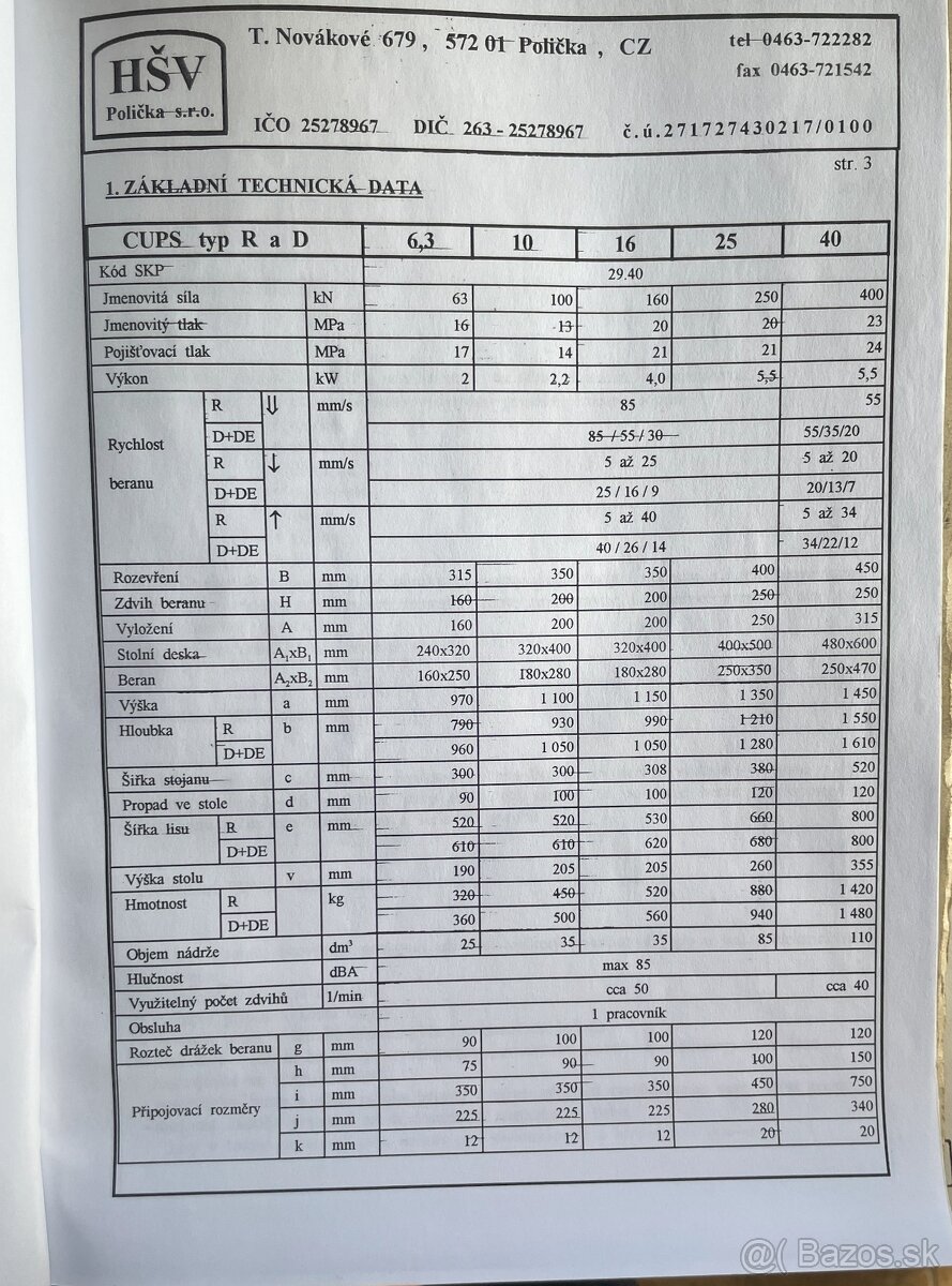 Lis hydraulický CUPS 16 DE - 3