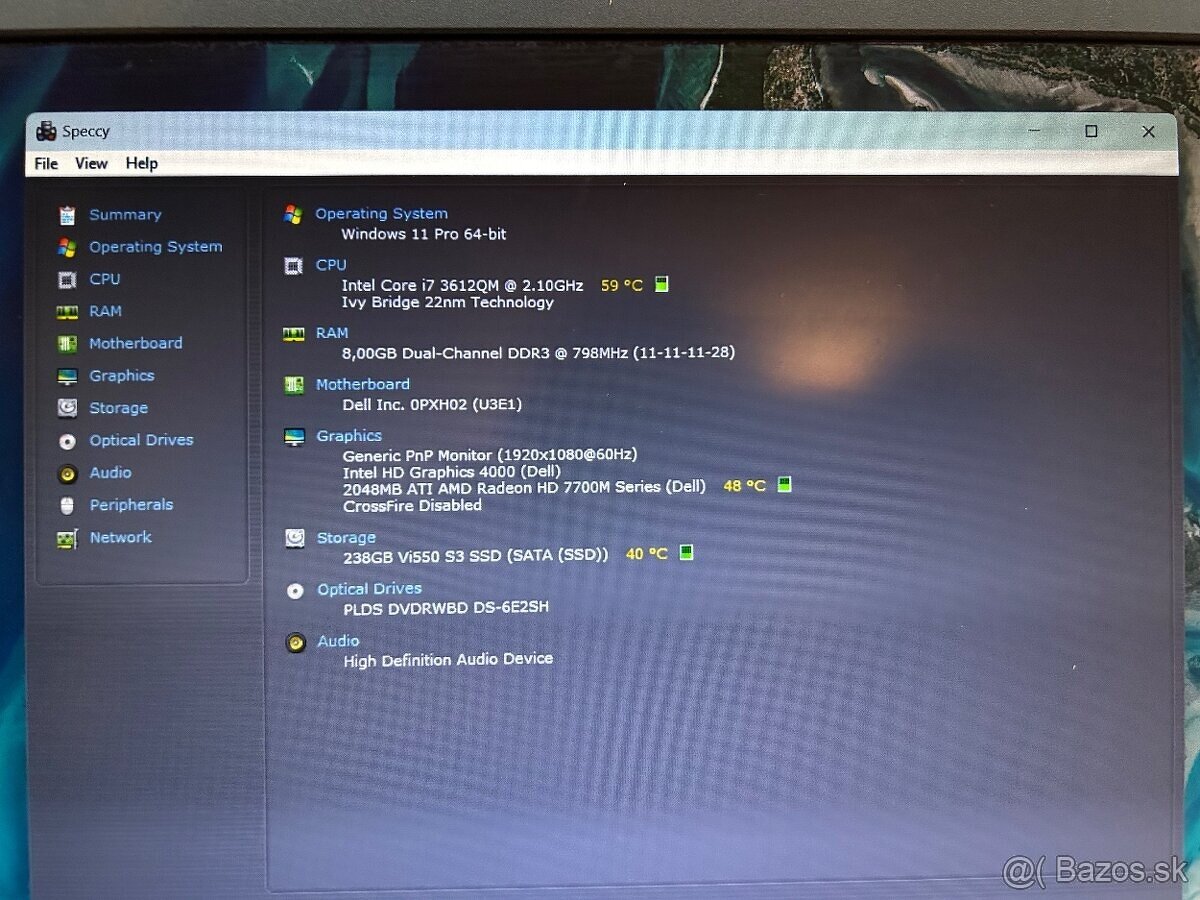 Dell Inspiron 15z s FHD lcd,Intel i7,8gb,128gb ssd,AMD 2gb - 3