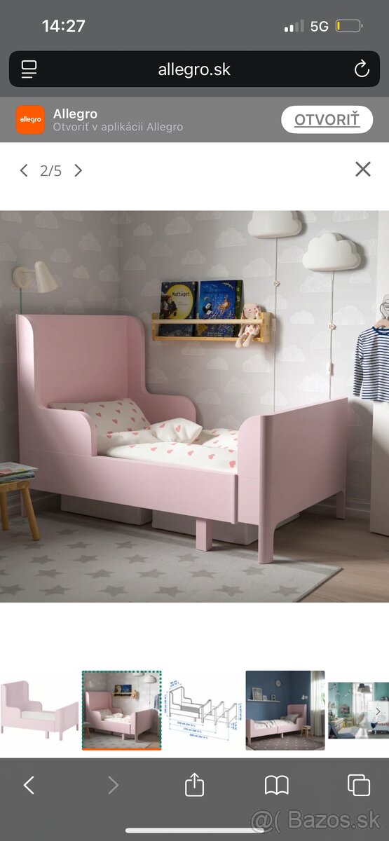 Detska postel rastuca busunge ikea - 3