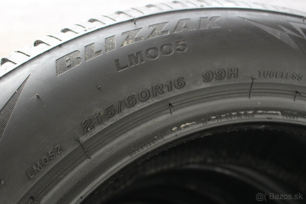 BRIDGESTONE..6-7MM..Zimné Pneumatiky..215/60 r16 - 3