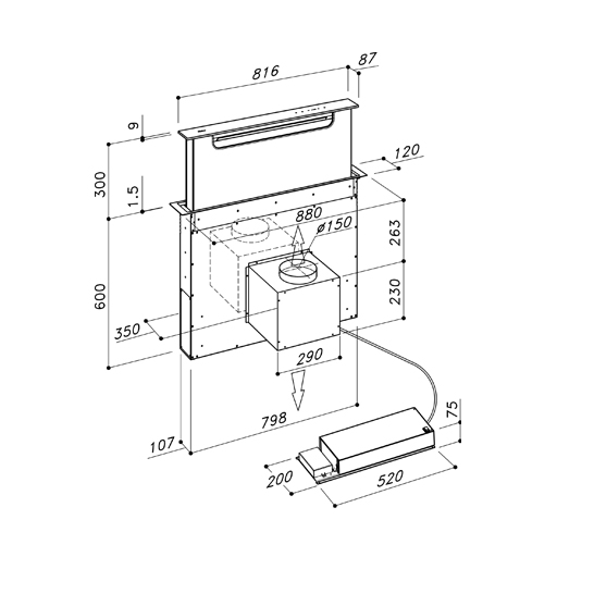 Predam vysuvny digestor celoskleneny - NOVY - 3