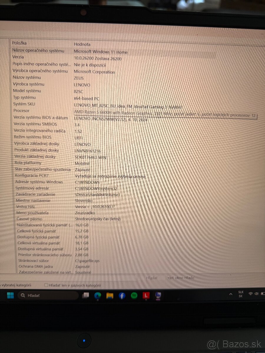 Lenovo Herný notebook (IdeaPad Gaming 3 - 16ARH7 - 3