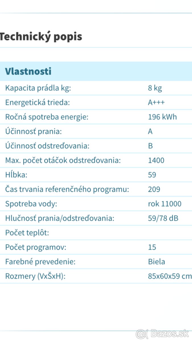 Práčka PHILCO 8kg TOP STAV - 3