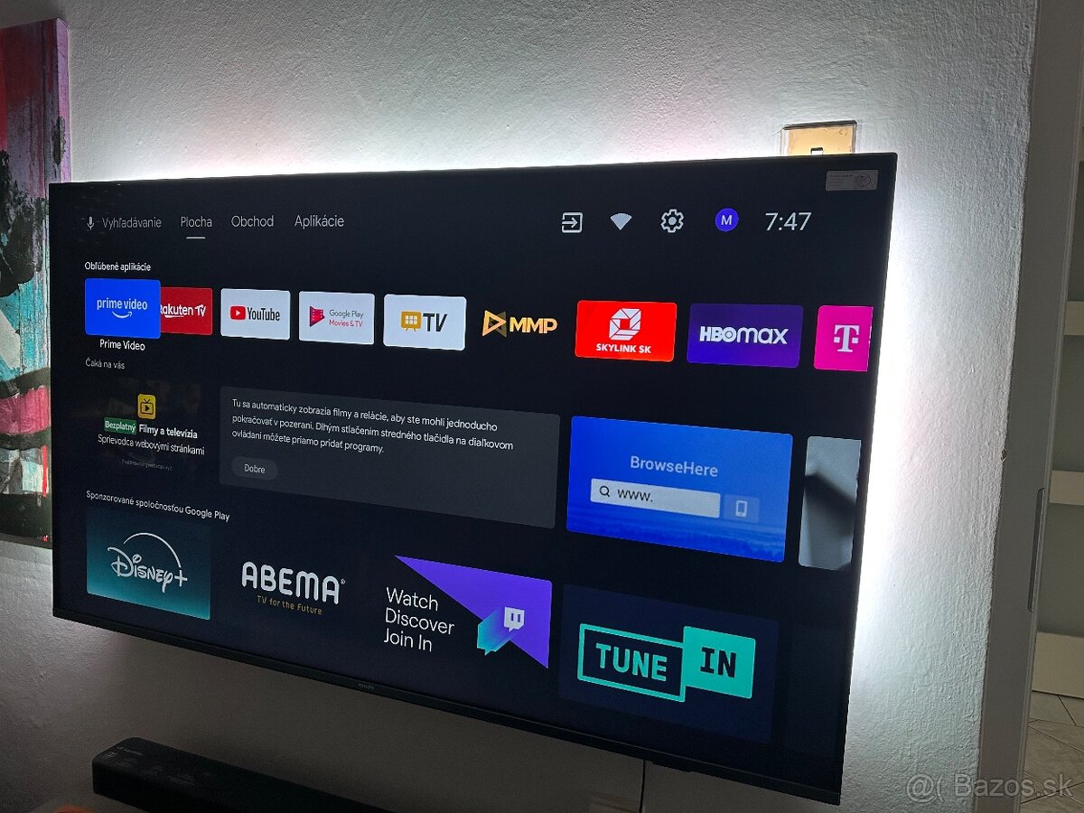 Predám 55" 4K Smart TV Philips s Ambilight (55PUS7906/12) - 3