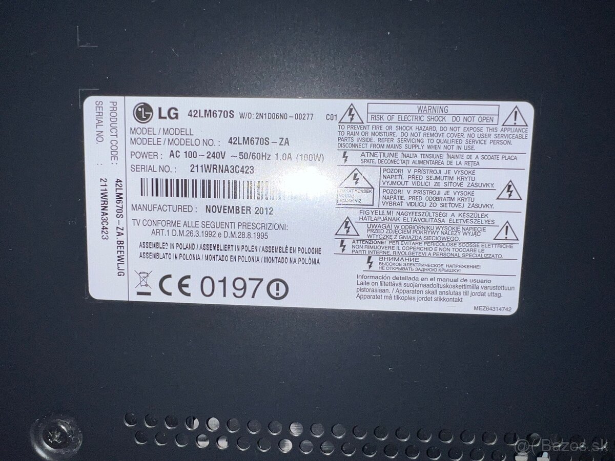LG 42LM670S - 3