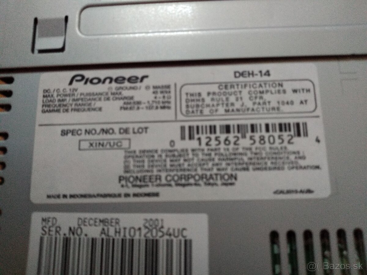 Autorádio Pioneer DEH-14 - 3