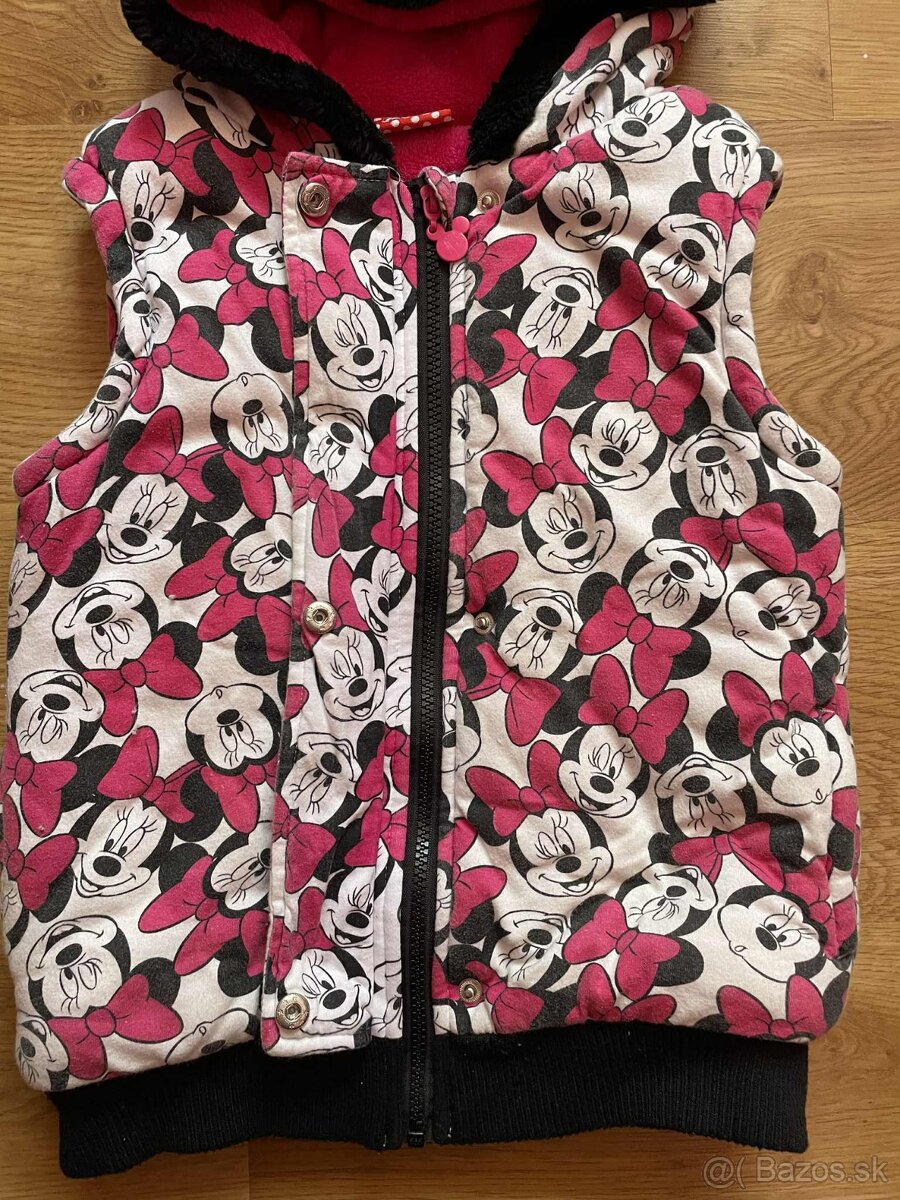 Zateplená vesta s kapucňou Minnie Mouse v.134 - 3