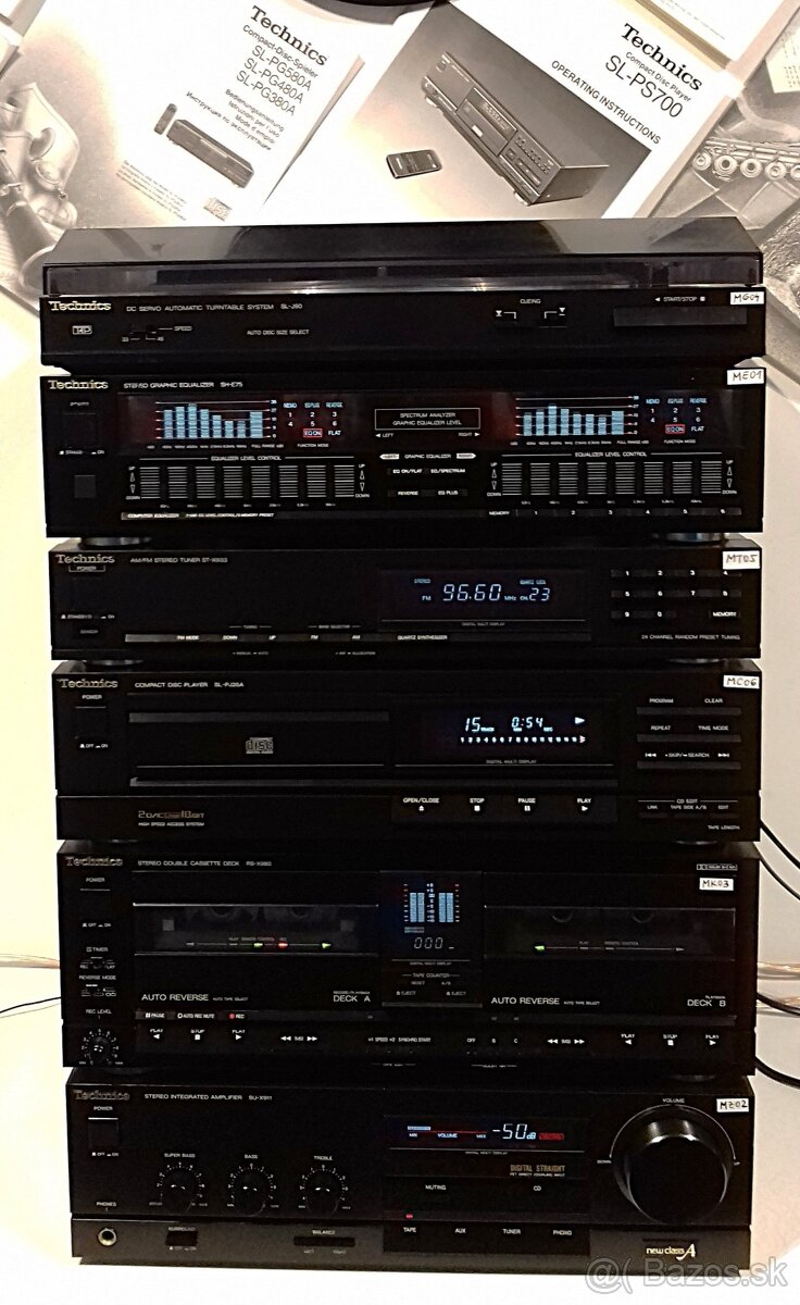 Zostava TECHNICS M02 gramo,equalizer,tuner,CD,deck,zosilnov. - 3