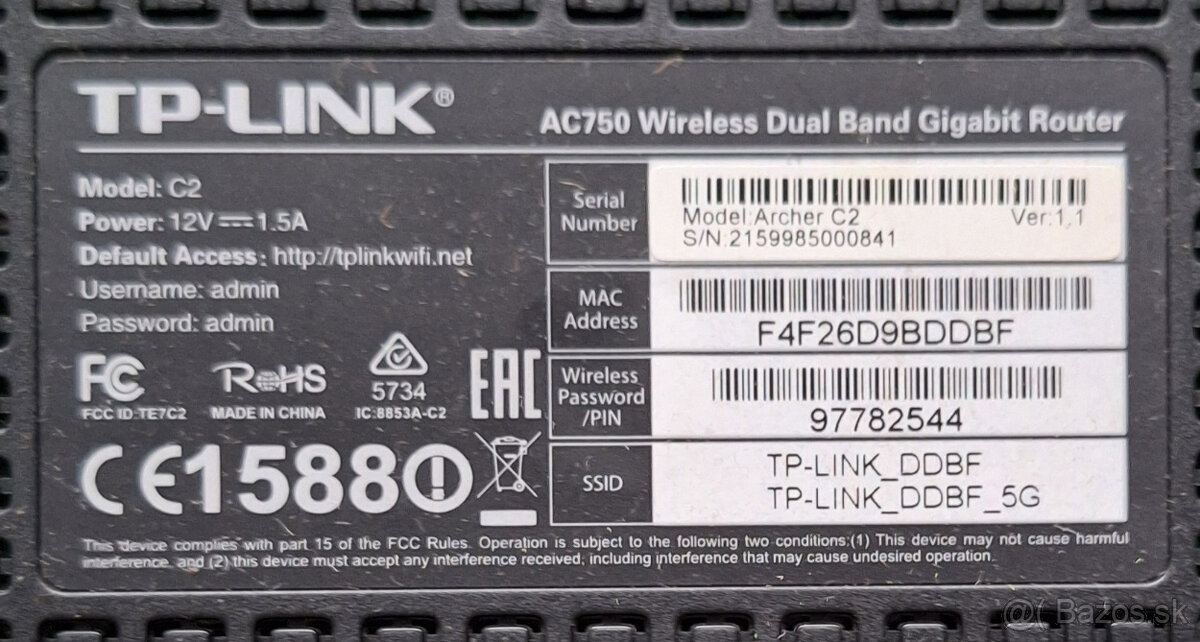 TP-LINK Archer C2 Gigabit router s dualnym pasmom AC750 - 3