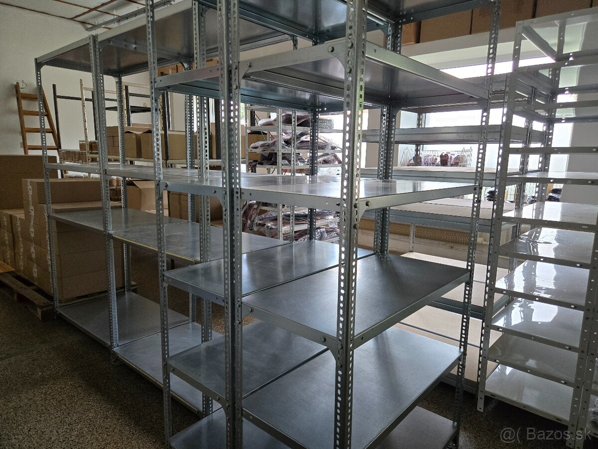 Pozinkované kovové skrutkované skladové regály - 3