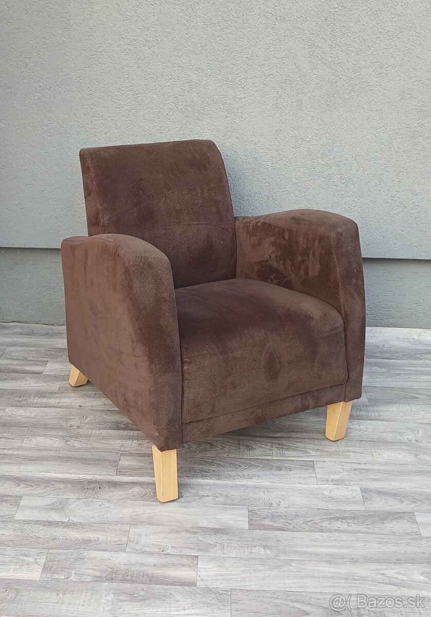 Kreslo tmavohnedé čalúnené. - 3