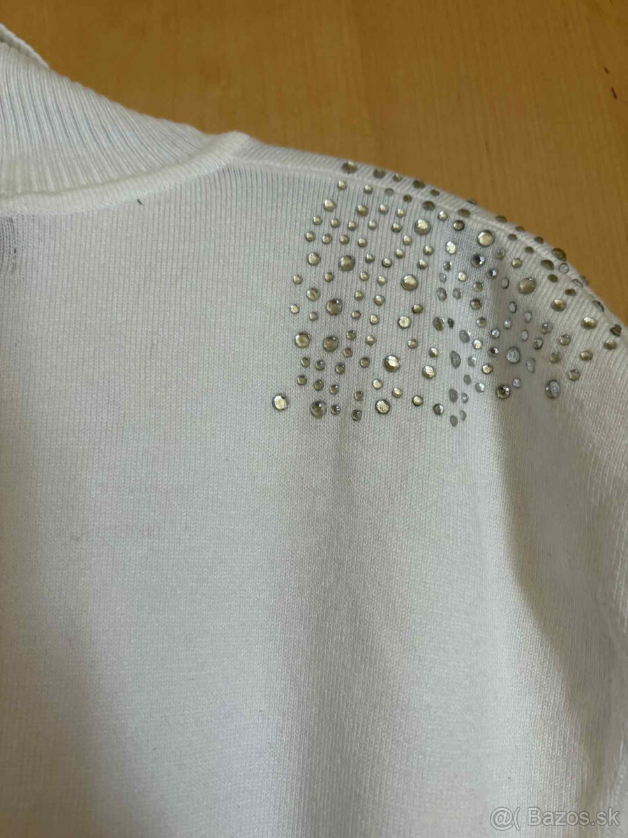 Dámsky biely rolák s opaskom č.S - 3