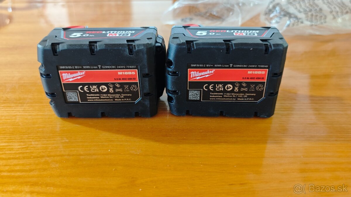 Milwaukee baterky 5.0 AH 2ks - 3