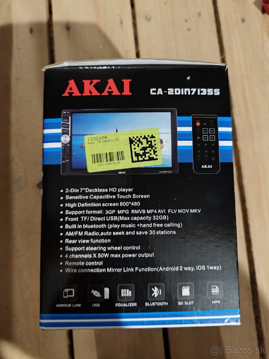Nefunkčné autorádio 2din Akai - 3