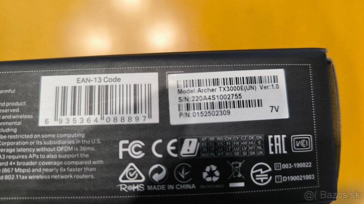 Adaptér PCIe WiFi 6 Bluetooth 5.0 TP-Link Archer TX3000E - 3