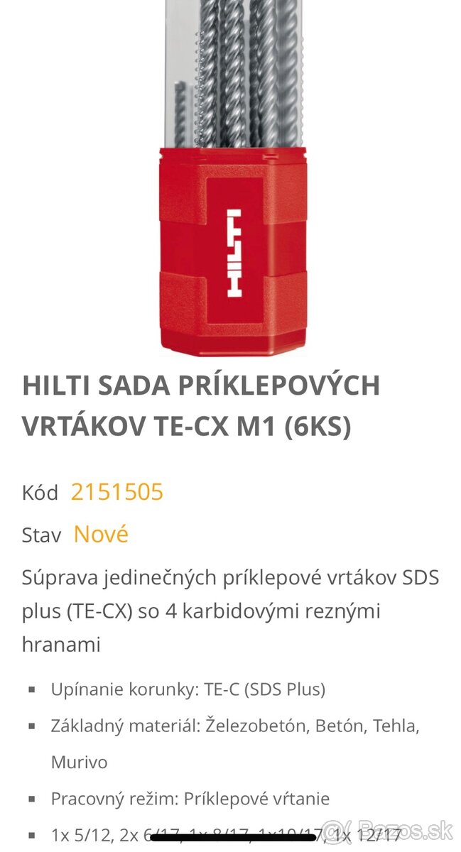 Predám sadu vrtakov hilti. - 3