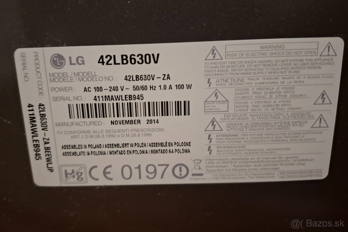 Darujem televízor LG - 3