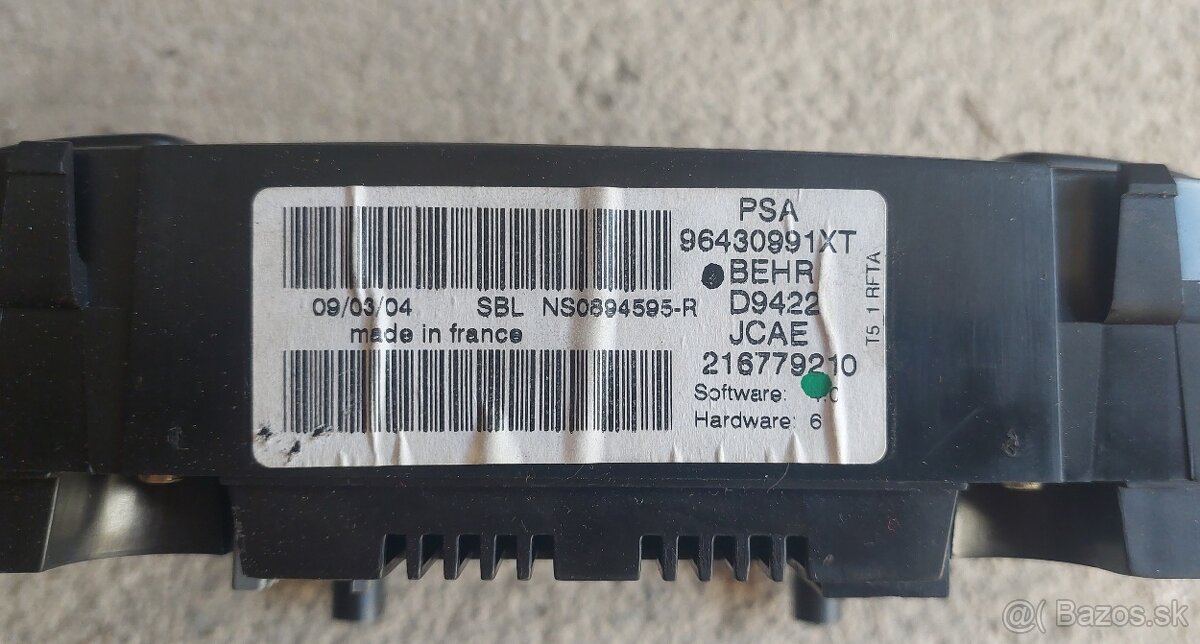 Peugeot 307 ovládání automatické klimatizace - 3