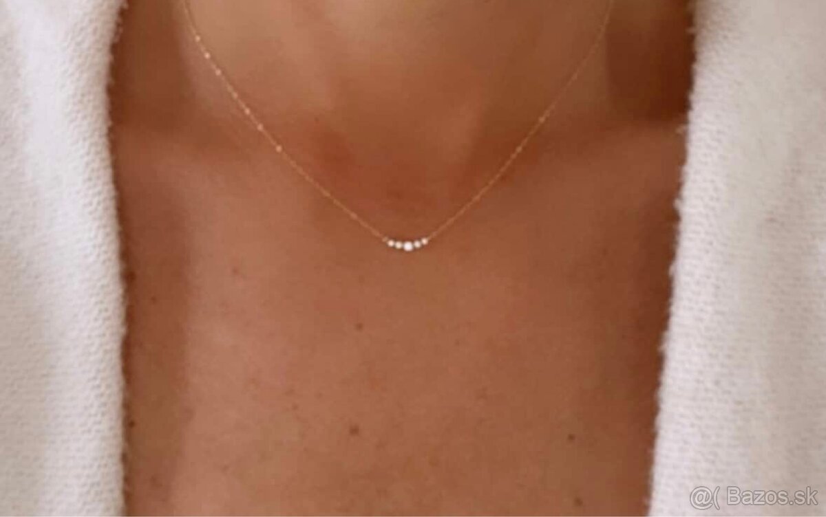 Nový handmade pozlátený minimalisticky náhrdelník - 3