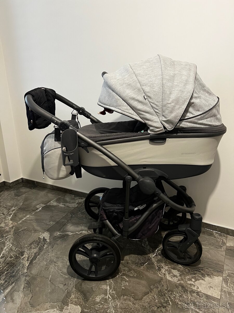 Kočík Bebetto bresso grey 22 + vajičko Bobostello Mars - 3