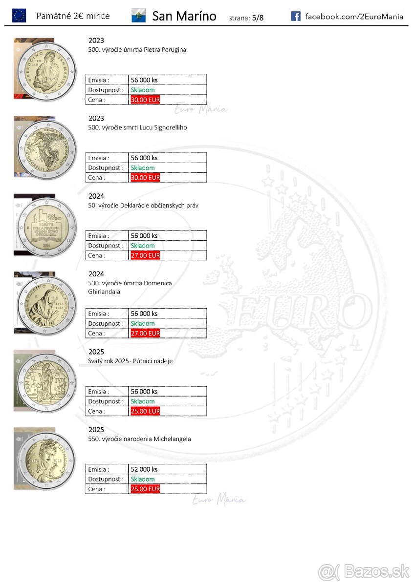 2 euro mince San Maríno - 3
