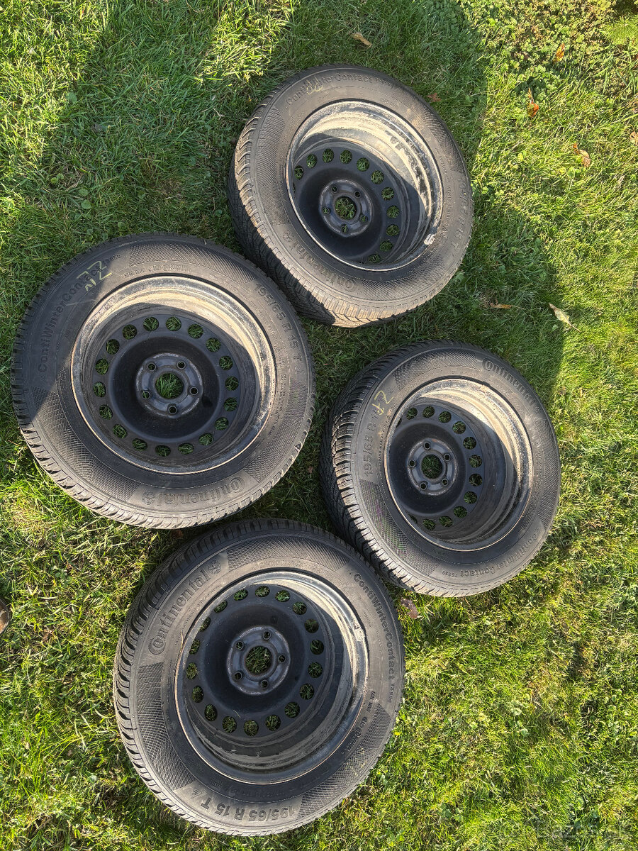 195/65 r15 zimné pneumatiky Continental + plech. disky - 3