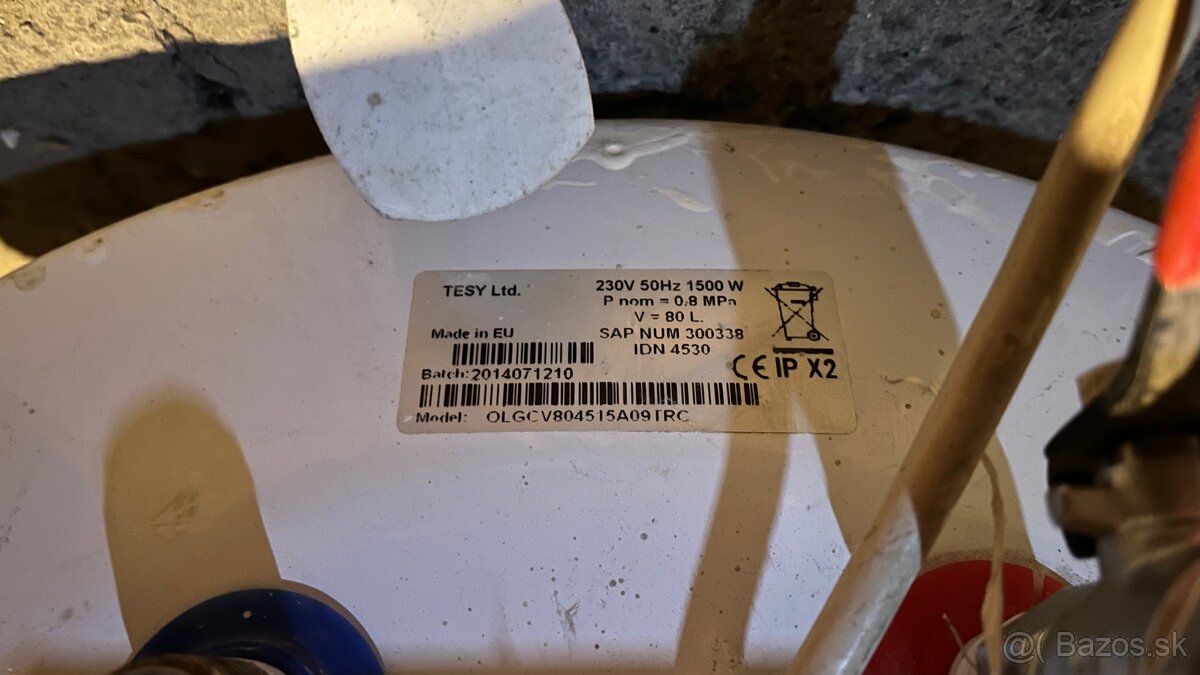 Predám bojler TESY Optima line 80l - 3