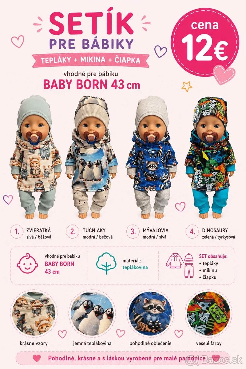 oblečenie pre baby born 43 cm - chlapček - 3