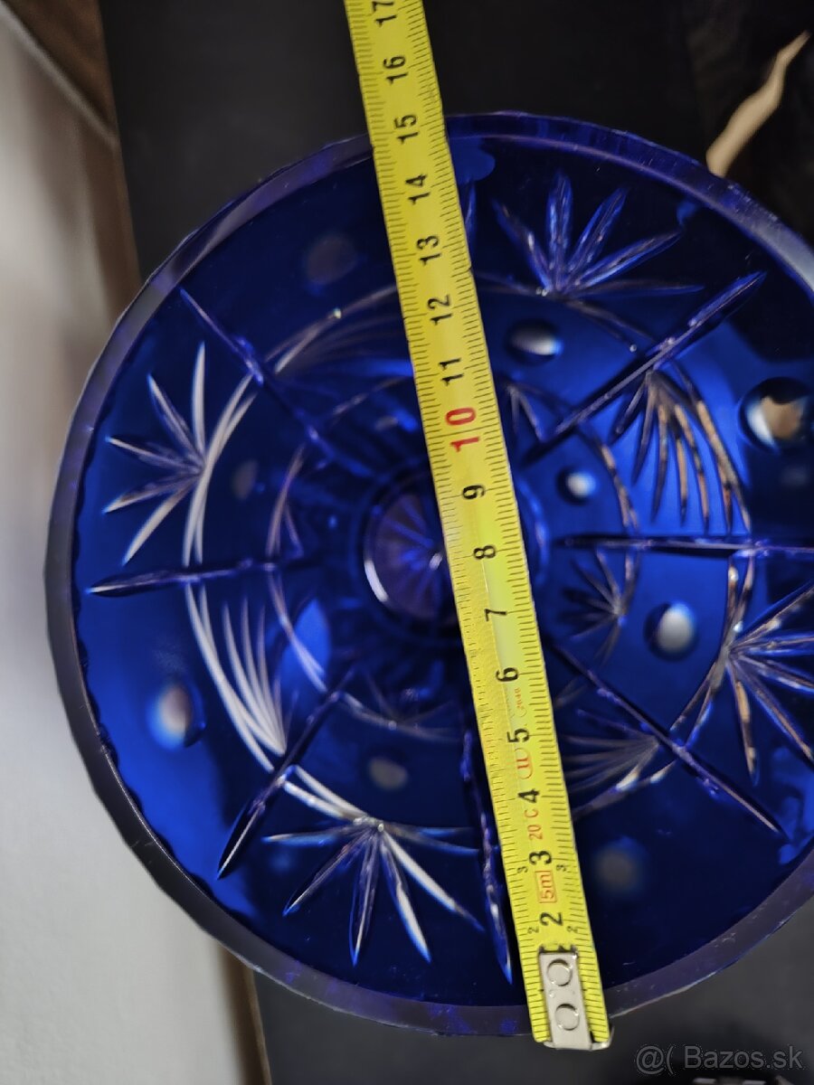 Váza brúsené ART sklo modre - 3