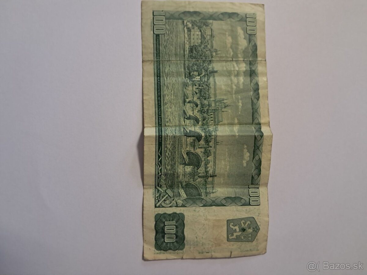 Zberateľská rarita bankovka 100 Kčs s 50 korunovým kolkom - 3