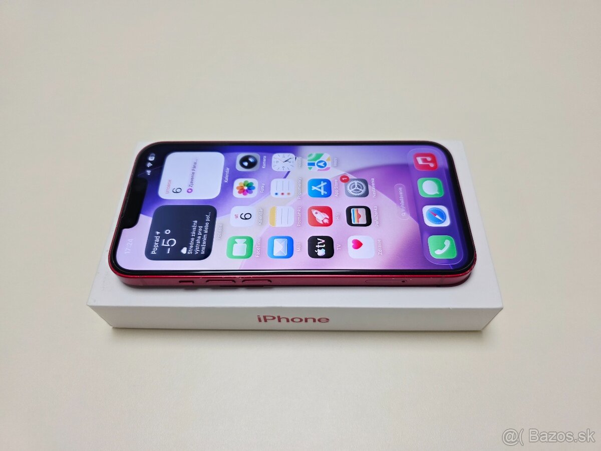 APPLE IPHONE 13 128GB RED,BATERKA 100% - 3