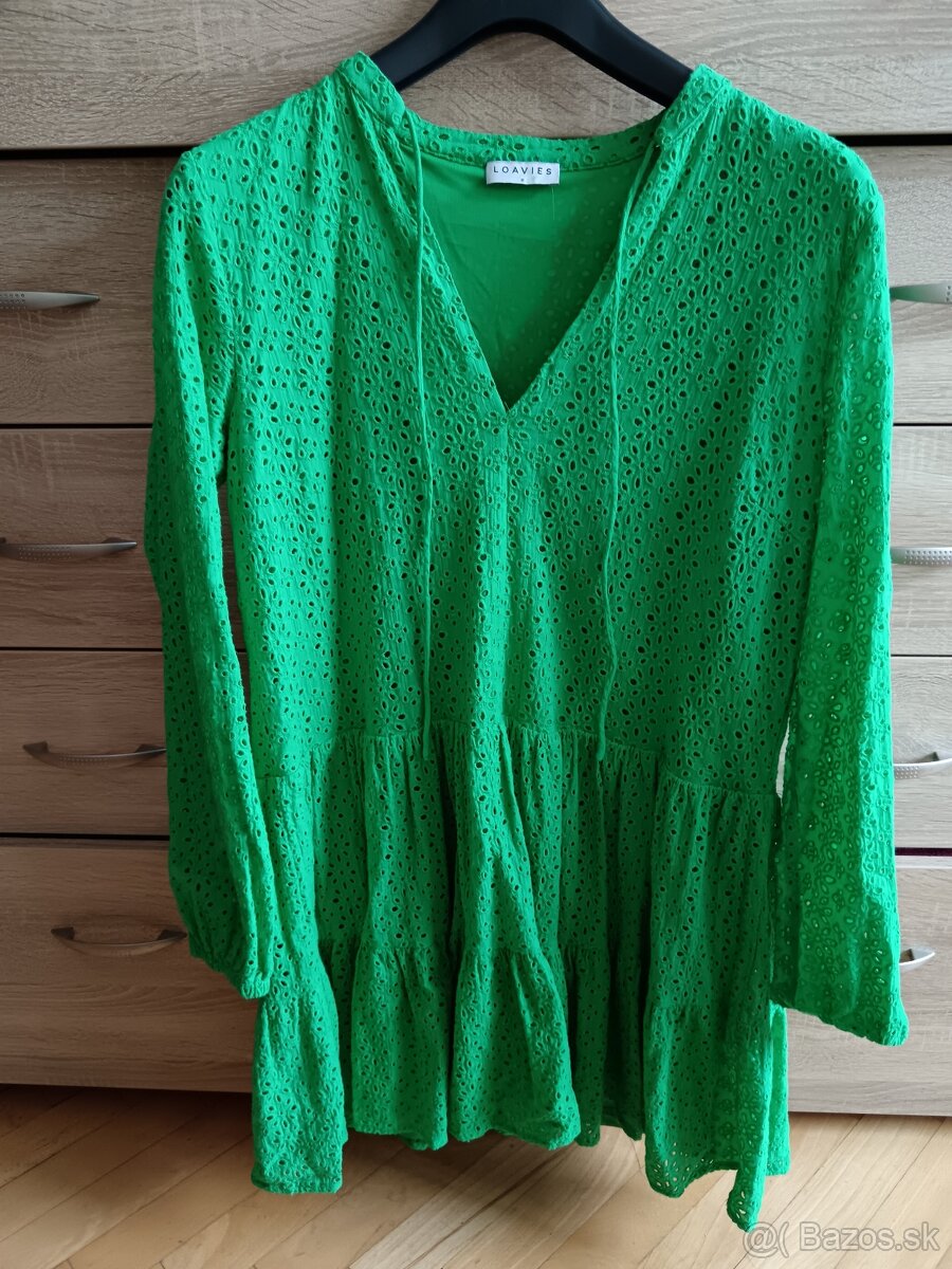 Zelené ažúrové šaty - 3