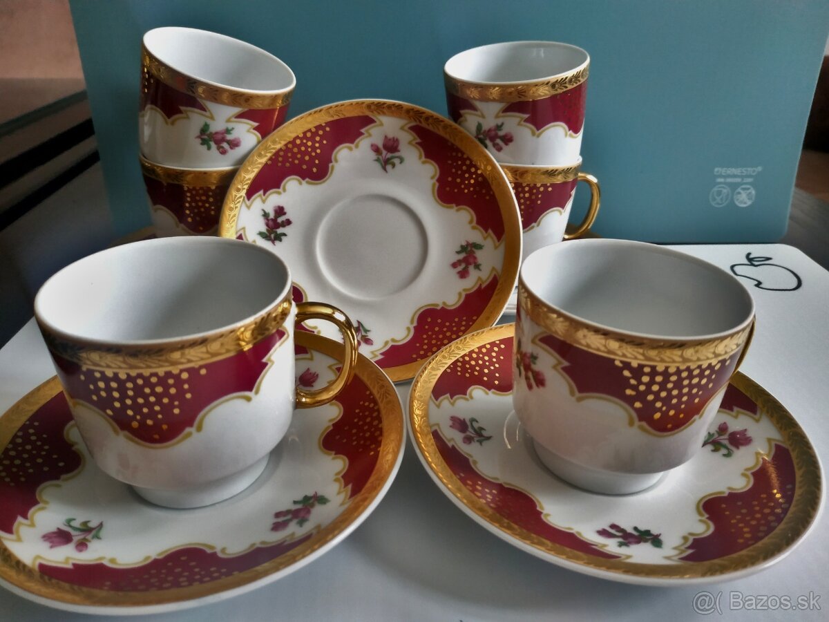 Porcelán MOKKA kávový servis- 6+6 šálky a podšálky Dolní C - 3