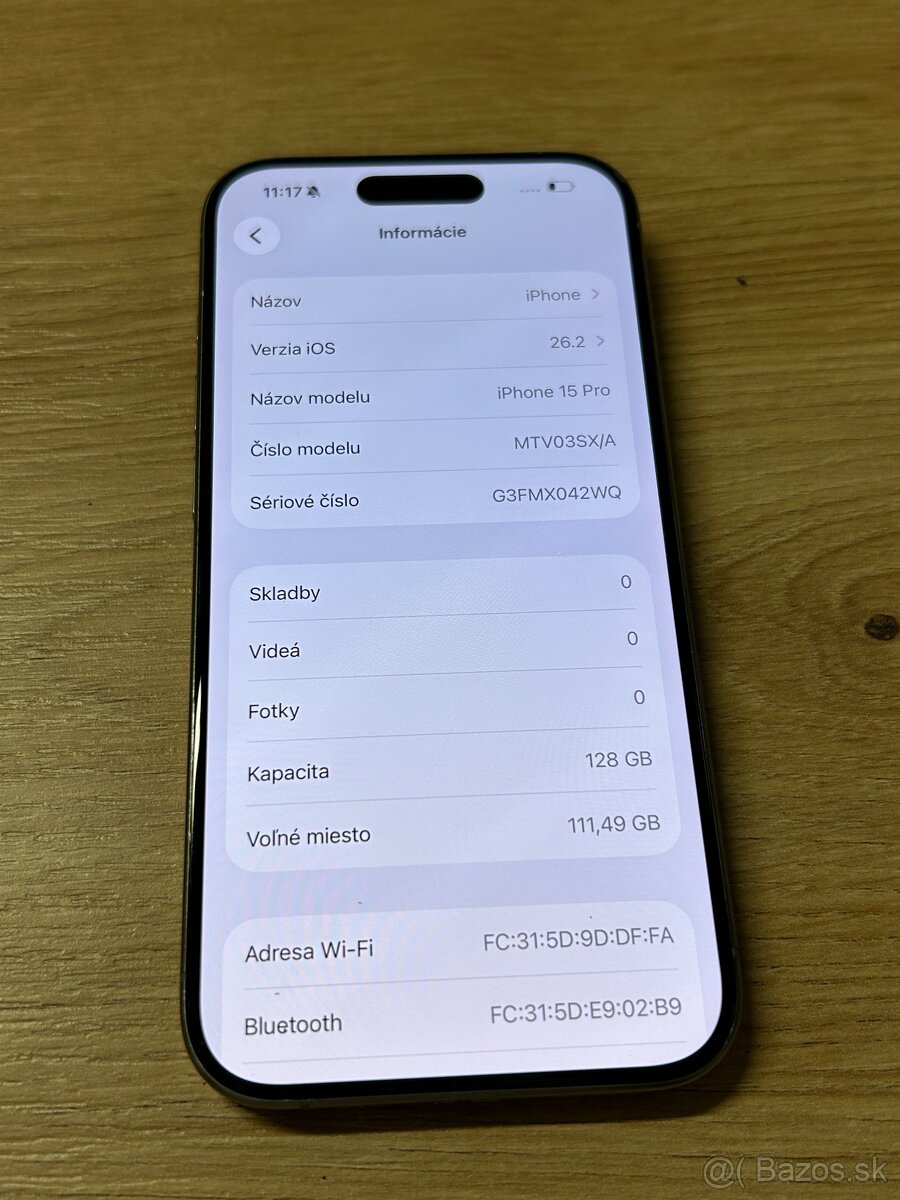 Predám Apple IPhone 15 PRO 128GB Natural Titanium - 3