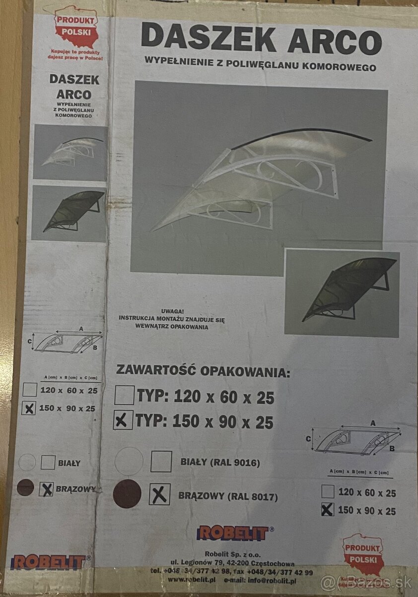 Strieška nad dvere Okno Balkón - 3