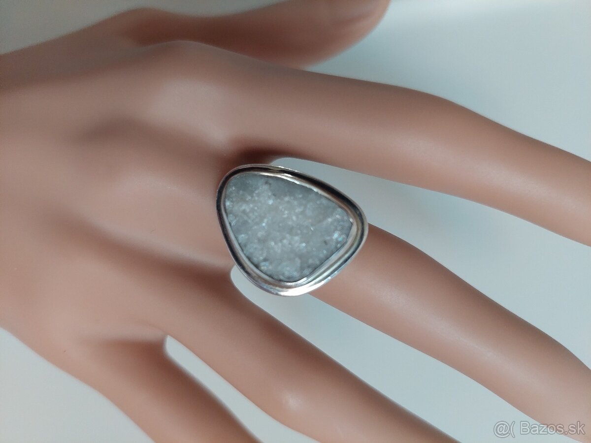 strieborný set s drúzou krištálu/Ŕezervovaný - 3